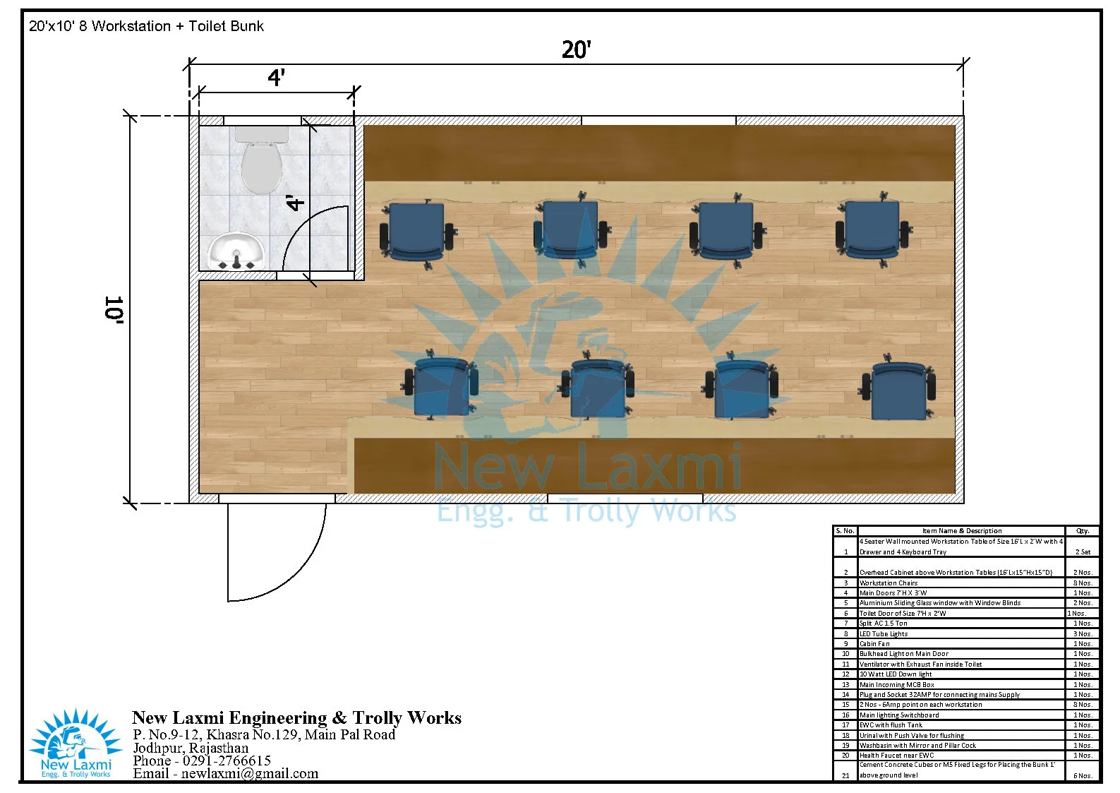 Office Cabin Layout